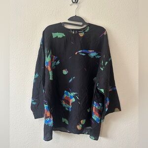 Rachel Comey Crinkle Silk Top in Casa Print